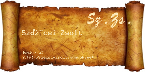 Szécsi Zsolt névjegykártya